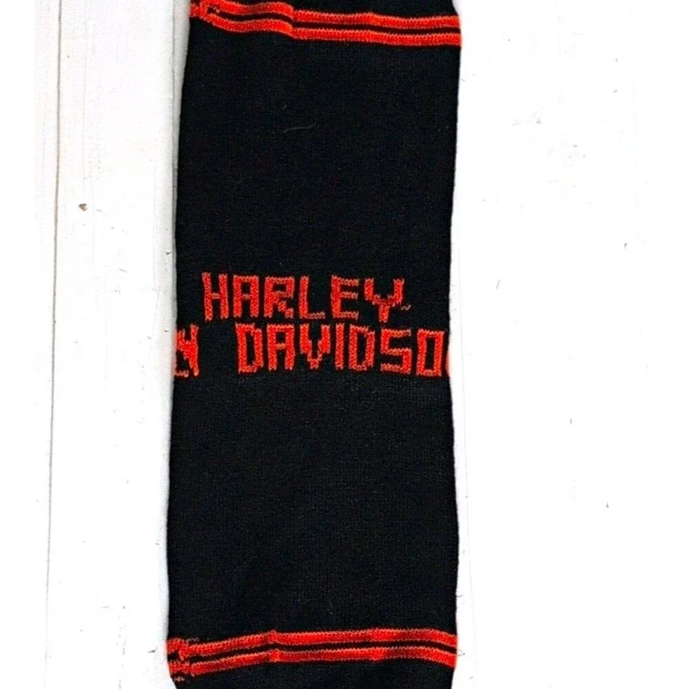 Harley-Davidson Black/Orange Knit Logo ONLY ONE Leg Warmer Women One Size